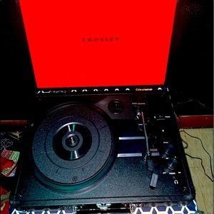 Black and Red vinyl record player